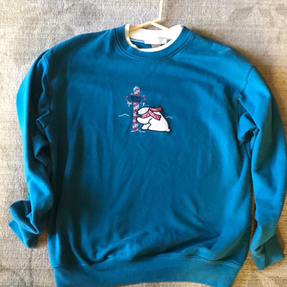 Blue sweatshirt with polar bear